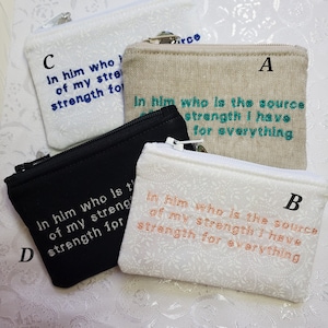 Rosary Pouch, Scripture, Catholic Gift, Different Color Choices