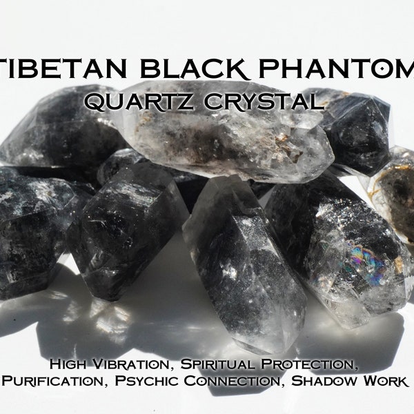 Tibetan Black Phantom Quartz - Poetry Included! - Orgonite included!