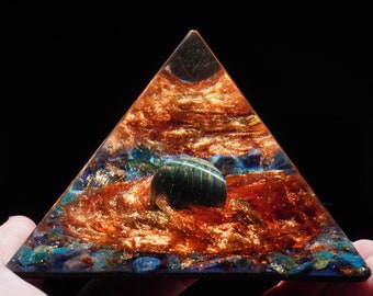 MANIFESTATION Orgonite Galaxy Pyramid: Manifestation Energy Tool, Sacred Geometry Art