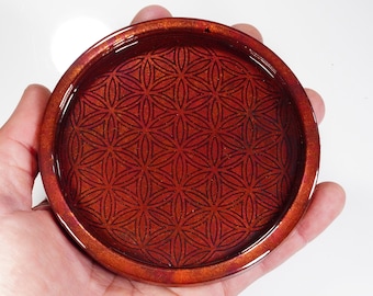ROOT CHAKRA Landing Pad - Orgonite Coaster - Flower of Life - Energy - Sacred Geometry - Water Charger