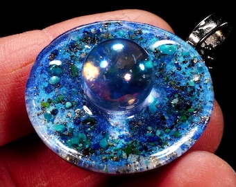 Orgonite Galaxy Pendant: Cosmic Energy Jewelry with Poetry