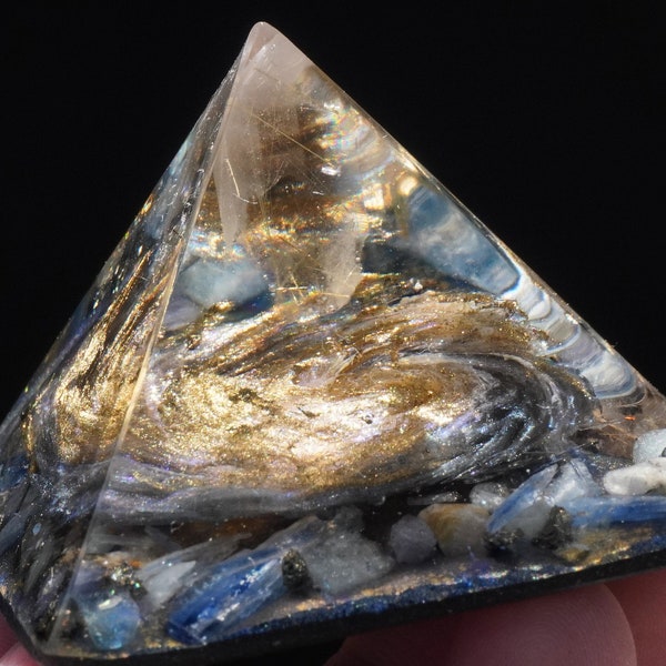 Arch Angel Michael - Orgonite ® Galaxy Pyramid - Meditation Tool - Personal VORTEX - Sensory Toy - Visionary Art