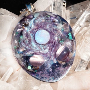 Celestials Align - Orgonite®Energy Galaxy Pendant - Meditation Tool - Visionary Art - EMF - ET Being - Sensory Toy