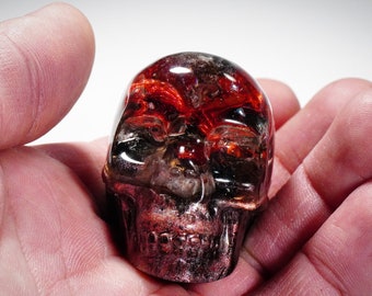 KUNDALINI PROTECTOR. Orgonite Crystal Skull - Visionary Resin Art Sculpture. Sensory Toy. Metaphysical Gifts. Collectable. Poetry. EMF
