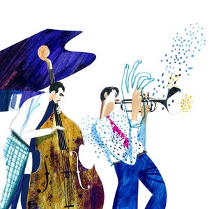 Reduziert! Mid Century Modern Art Jazz Plakat