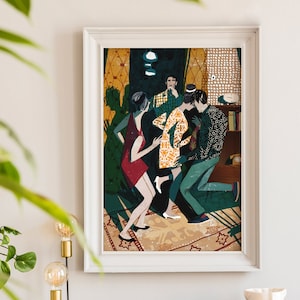 On Sale! Mid Century Jazz Large Wall Art