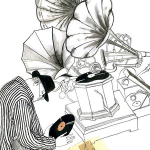 On Sale! Vintage style Gramophone print  Music wall decor