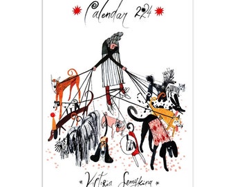 Illustrated Wall calendar 2024 (US & CA only)