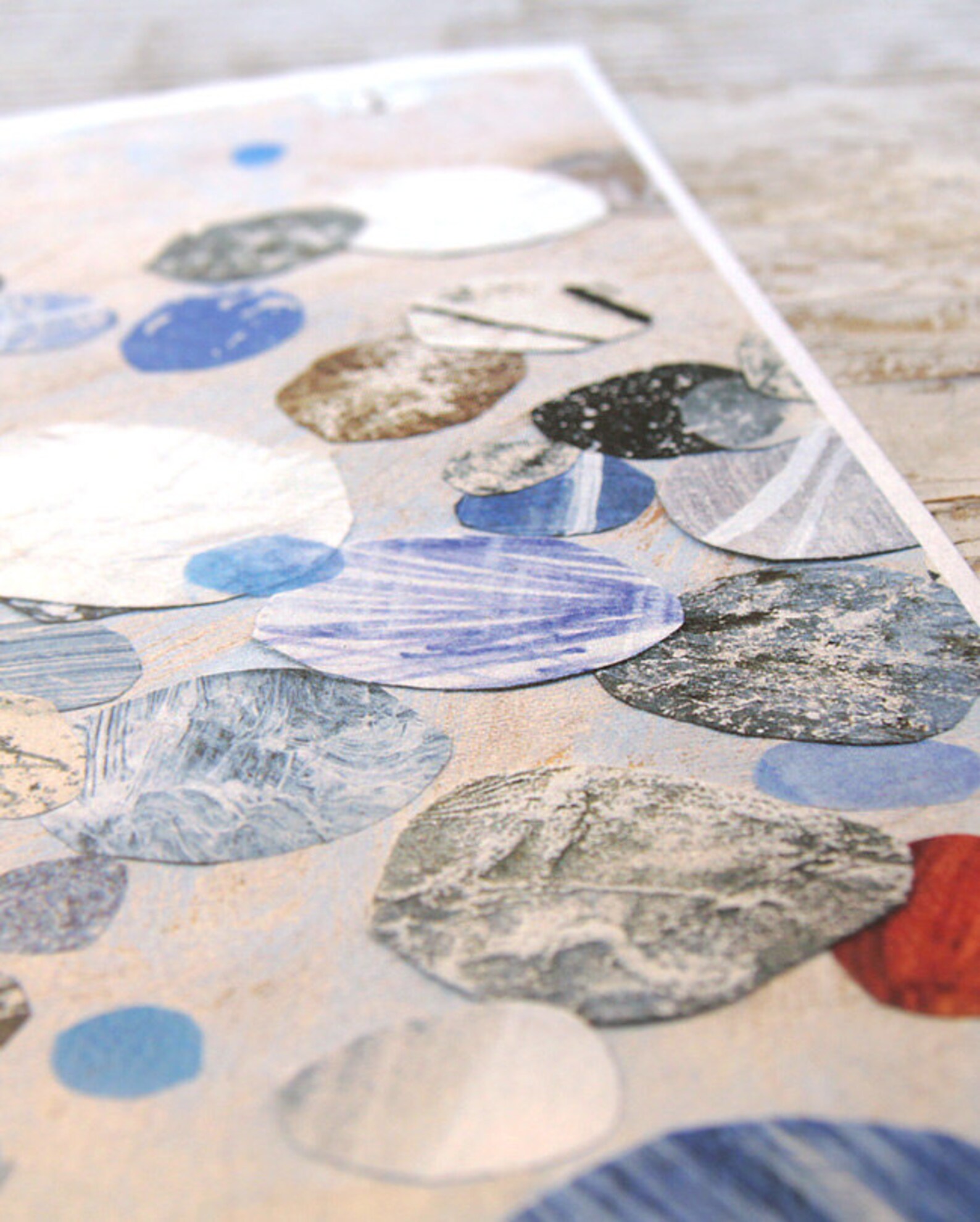 Purple brown and blue print Sea stone art Wall decor Stone Etsy