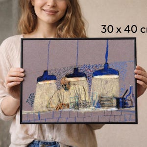 Stampa artistica di pub e bar di Londra - Illustrazione di Dishoom, grande stampa giclée da parete per cucina, bar o ristorante immagine 3