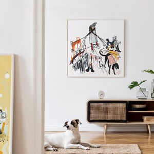 On Sale Dog print, Dog Lover Gift, Dog Giclée print, Dog poster, Animal art, Nursery print, Cute print, Dog drawing, Pet Lover Art, image 5