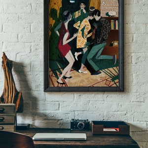 On Sale Mid Century Jazz Large Wall Art image 7