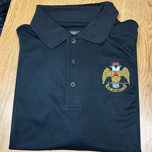 Masonic 33rd Wings Down Poly Performance Polo Shirt