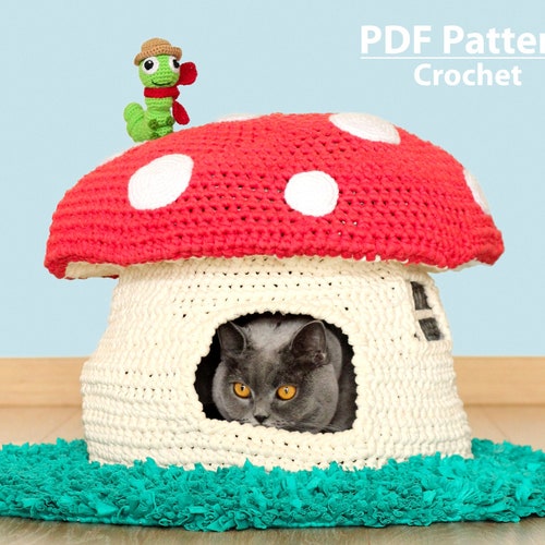 PATTERN Pet Crochet Bed . Cat Cave Tshirt Yarn Project . Etsy