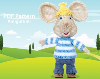 PATTERN: Amigurumi mouse pattern • Crochet Topo Gigio tutorial • Cute kids plush• Digital Download PDF