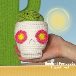 PATTERN: Amigurumi skull pattern • Brain cactus crochet pattern • PDF • Home decor