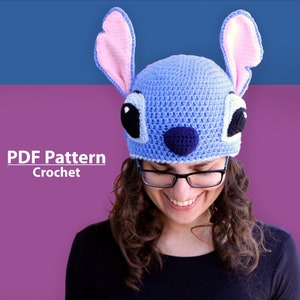 PATTERN: Crochet hat pattern • Polar bear, aviator and Stitch crochet cap • Crochet tutorial bundle • Digital Download PDF