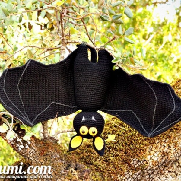 PATTERN: Amigurumi Bat Pattern • Crochet animal tutorial • Spooky plushie how to • DIY project • Digital Download PDF