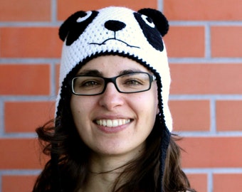 PATTERN: Panda crochet hat, Crochet Pattern Digital Download PDF, 27 pages