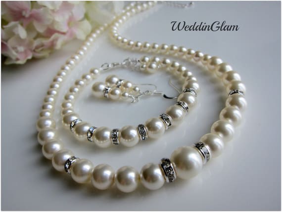 Set Collana E Bracciale Perle Finte Donna - Elegante E Regolabile | Per Matrimoni E Serate - Foto 4