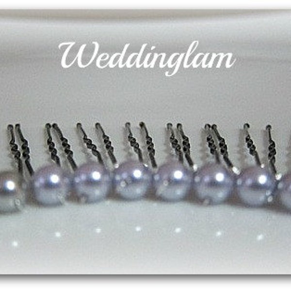 Pearl hair pins, bridal u pins, wedding hair accessories, bridesmaid hair pins, set of 10 pearl pins, Pink blue purple champagne pearls.