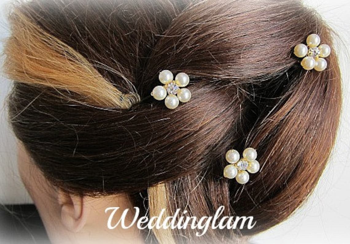 Flower Girl Hair Clips Hair Accessories Swarovski Pearls Etsy