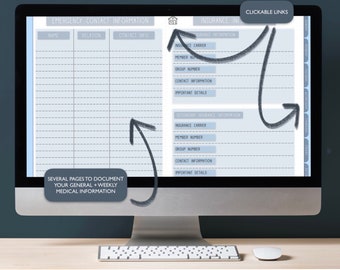 Medical Weekly Planner | Digital Planner | Spoonie Life | Goodnotes | PDF Digital Template | Chronic Illness Binder | Doctor Patient Notes