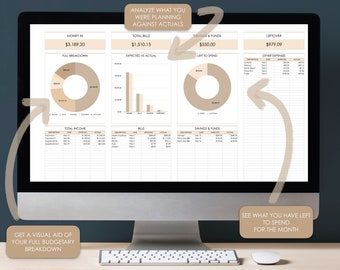 SIMPLE MONTHLY BUDGET | Google Sheets Spreadsheet Template Planner Yearly Weekly Daily Expenses Tracker