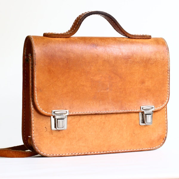 Vintage Small School Bag Briefcase Satchel