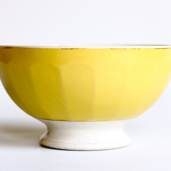 Yellow French Breakfast Bowl - Cafe au Lait