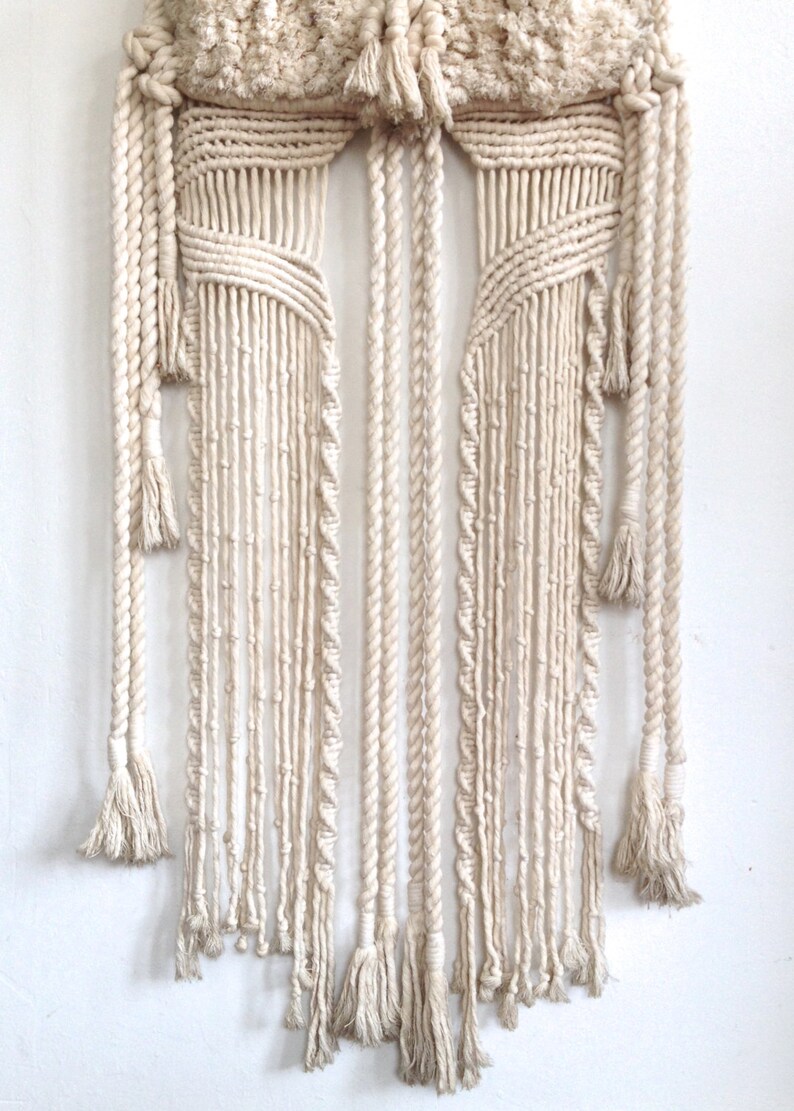 Large Vintage Woven Wall Hanging Bohemian Mid Century Etsy