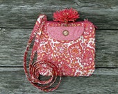 Crossbody Bag, Pink, Hannah Bag, Quilted Fabric Bag, Paisley, Woman 39 s Bag, Gift for Her, Vacation Bag