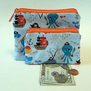 Porta-moedas pirata, porta-moedas para crianças, porta-moedas para meninos, porta-moedas infantil, porta-moedas náutico, bolsa para dinheiro, bolsa escolar