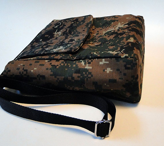 Camo Messenger Bag Brown Camo Book Bag Shoulder Strap Bag Etsy