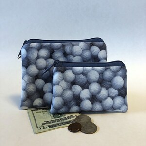 Porte-monnaie de golf, Porte-monnaie pour femme, Petit porte-monnaie zippé, Petit sac à main en tissu gris, Porte-monnaie pour carte de crédit, Porte-monnaie en espèces, Pochette pour de l'argent