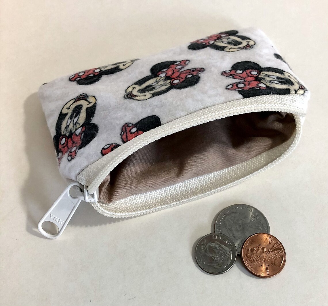 Minnie Mouse Coin Purse Minnie Mouse Bag Coin Pouch Zipped Etsy