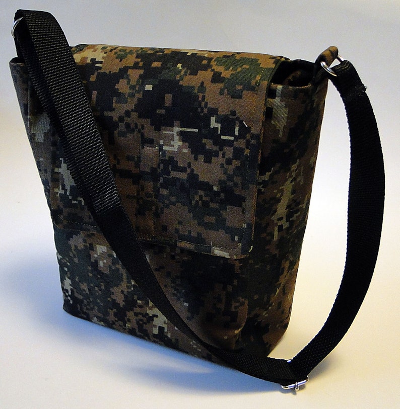 Shoulder Strap Brown Camo Duck Canvas Gift for Him Book Bag Child/'s Bag Messenger Bag Adult Bag Crossbody Strap