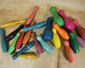 Vintage Toy Wooden Skittle Bowling Pins set of 21