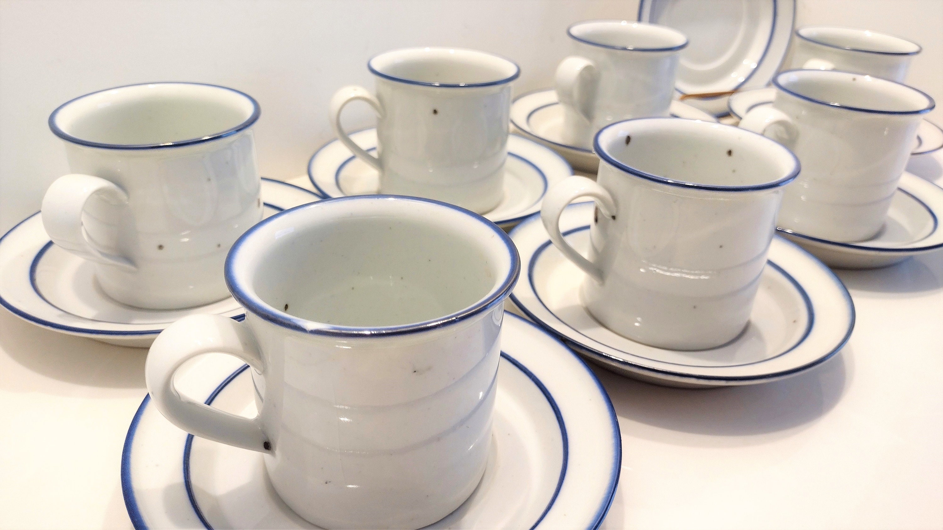 Dansk Blue Mist Cups & Saucers by Niels Refsgaard is a