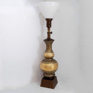 Antique Viennese Art Nouveau Lamp Opaline Glass Gold Enamel Torchiere Table Lamp