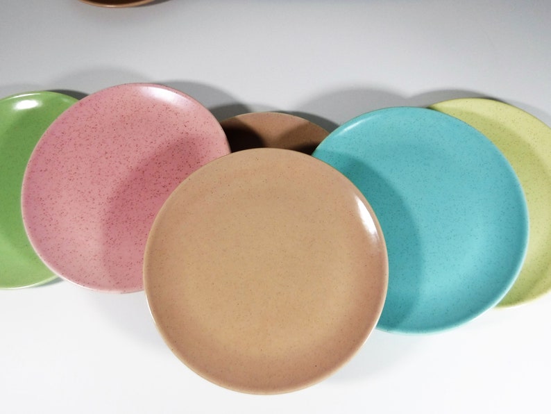 Mid Century Modern Monterey California Speckled Pastel Dinnerware 29 piece set