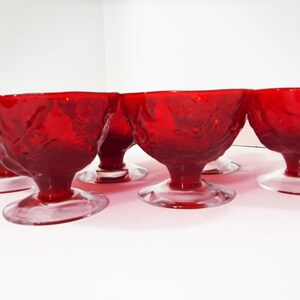 Seneca glass, Driftwood Red Champagne Tall Sherbets, set of 6