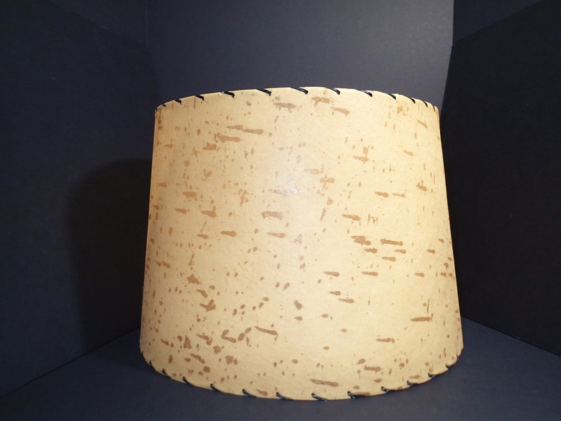 Mid Century Fiberglass Birch Bark Laced Lamp Shade Fiberglass Birch Bark Laced Lamp Shade
