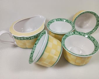 Vintage Villeroy & Boch Switch 7 Gallo Design "Summerhouse" Ramekins and Gravy Boat