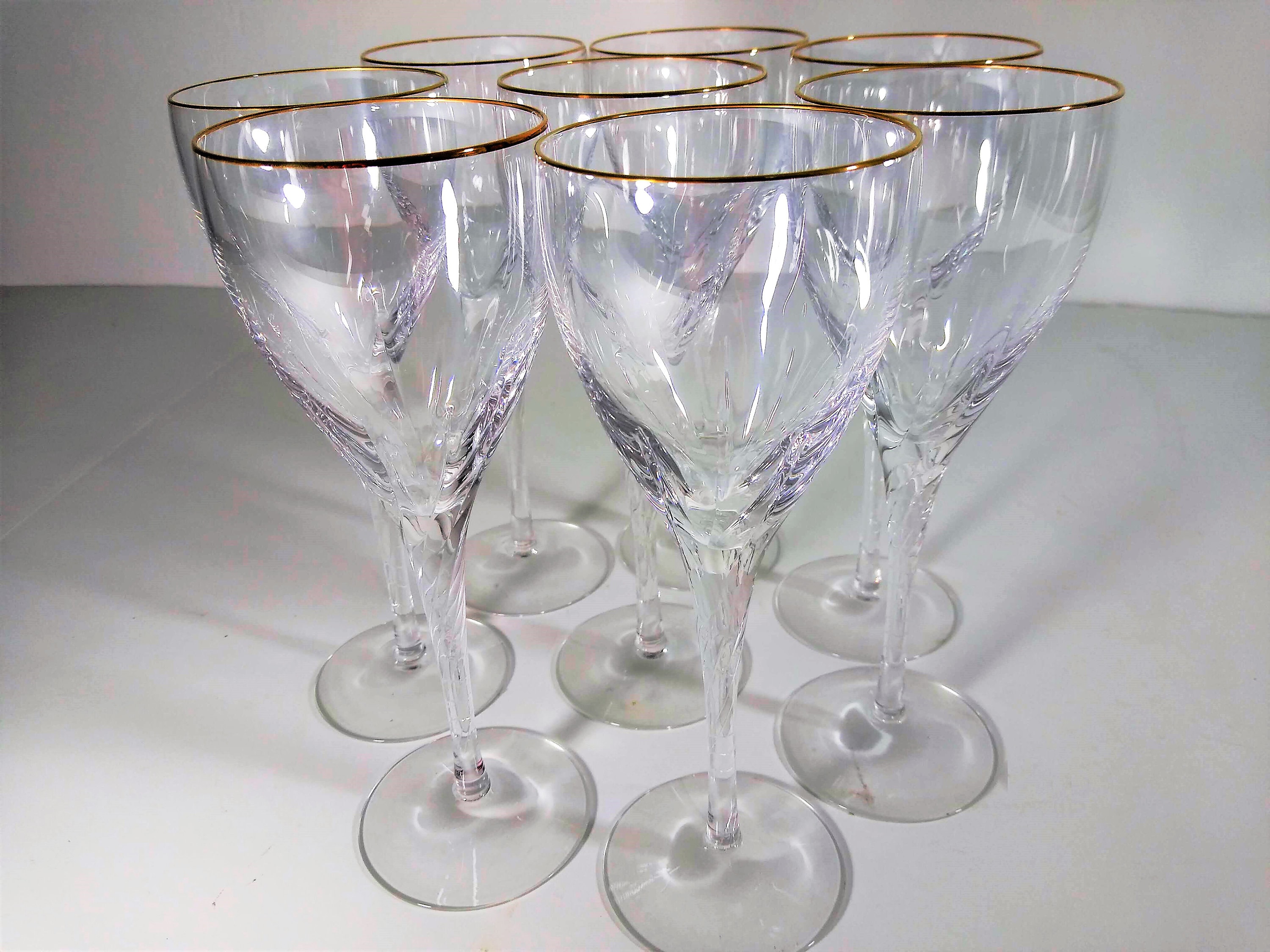 Vintage Lenox Crystal Water Goblets Stemware Encore Gold set Etsy