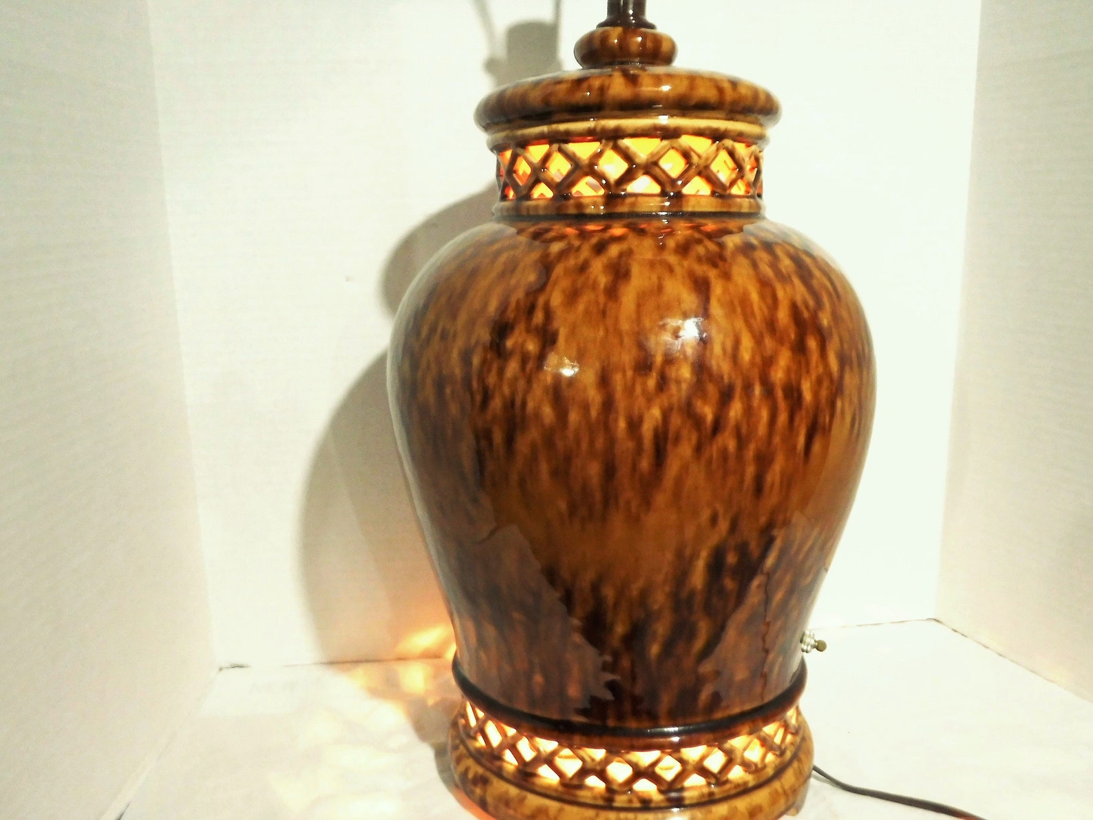 Ginger Jar Table Lamp Large Cut Out Mood light base Shade not Etsy