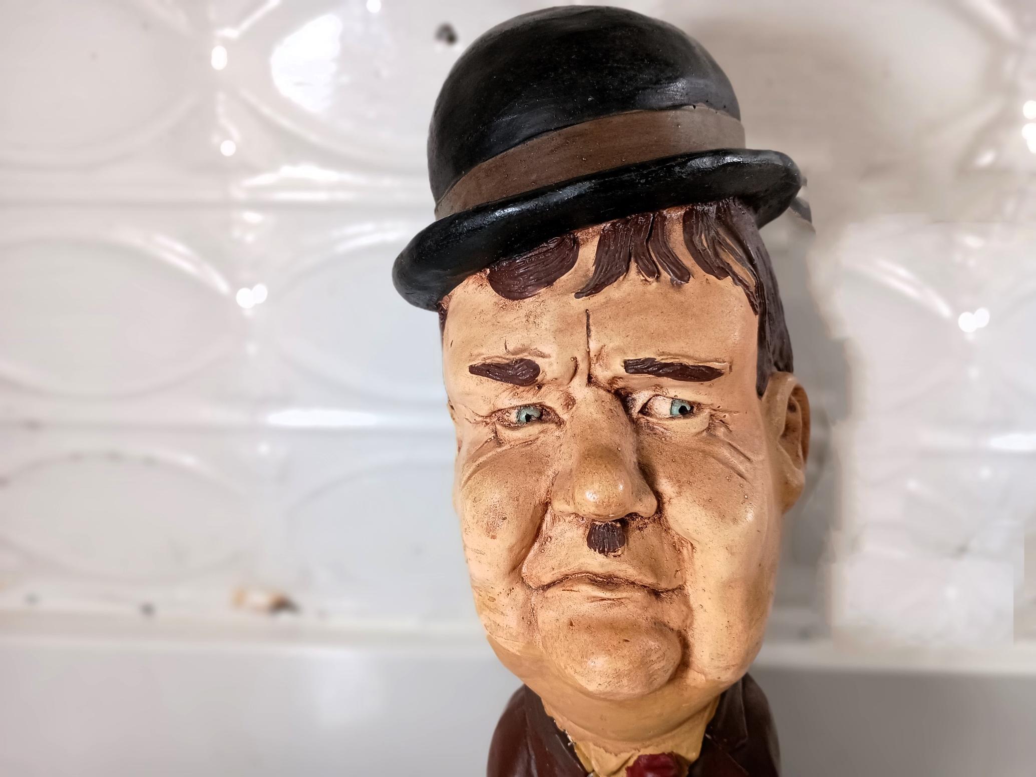 Vintage Laurel and Hardy Plaster Statues: Paula's Inc. 1971
