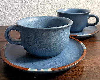 Vintage Dansk Mesa Blue Cups and Saucers Sets