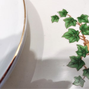 Paden City Greenbriar Ivy in Jug 22 kt gold rim bread plates, sold in a set of 4, or a set of 2.