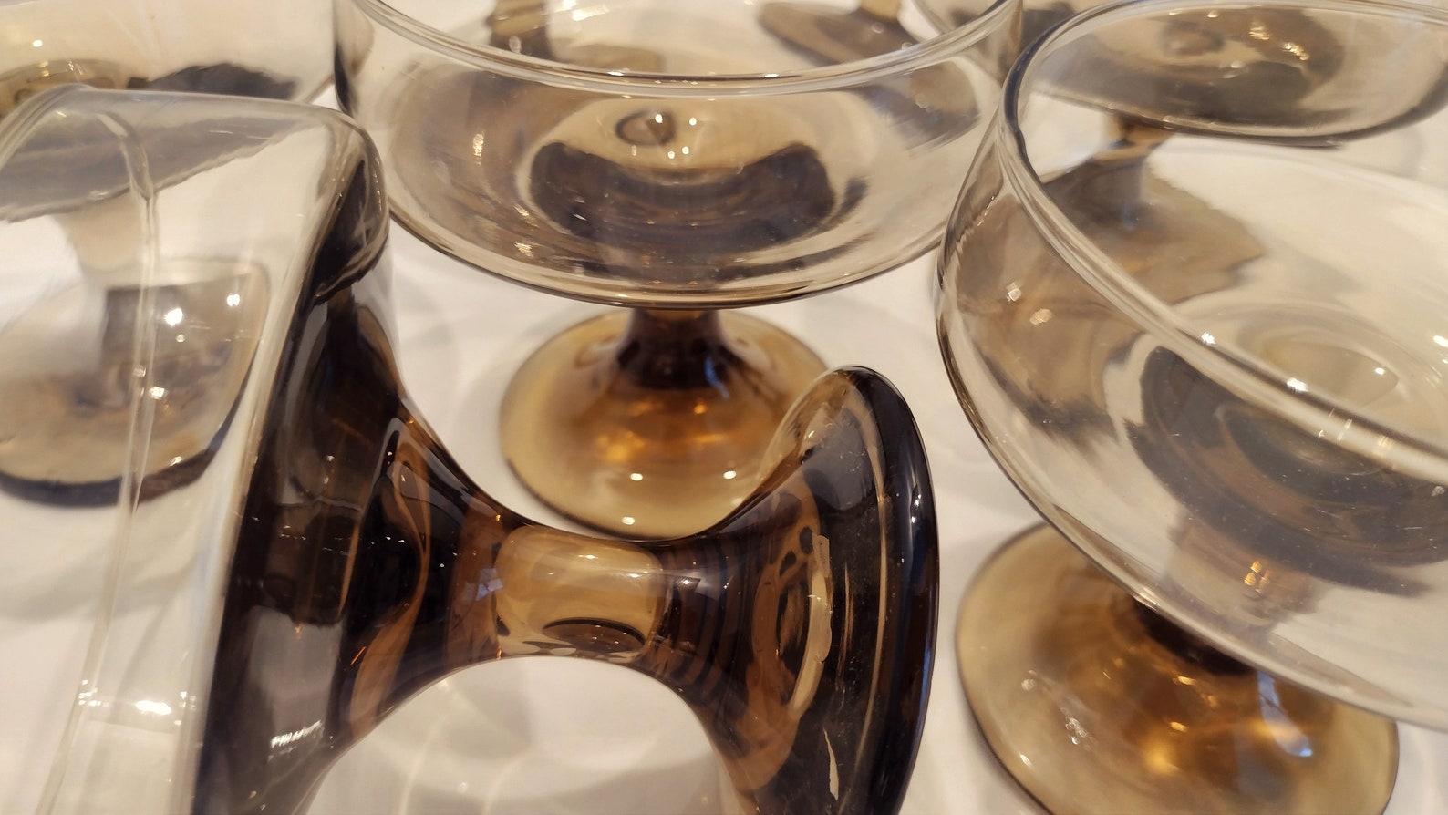 Mid Century Libbey Barware Tawny Brown Accent Low Sherbet / Etsy